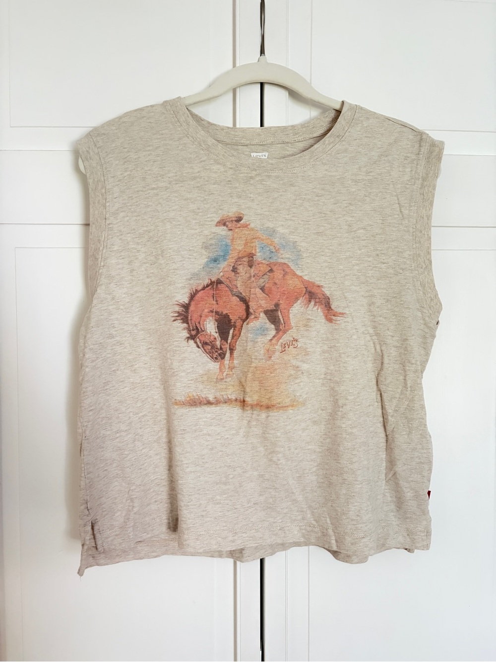 NWOT Levi's Women’s Tan Graphic Cowboy Tank Top